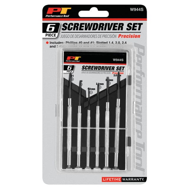 6 piece Precision Screwdriver Set - Performance Tool-W944S Mega