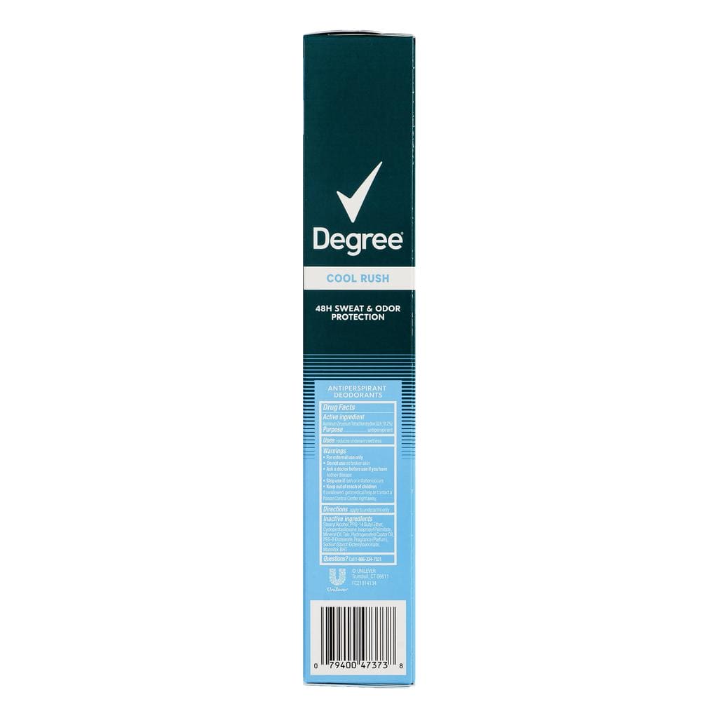 Degree Cool Rush Deodorant 5 Units / 2.7 oz / Cool Rush scented deodorant for men. Prevents sweat. Designed for sports. Invigorating fragrance. / 29284 dayana sifontes