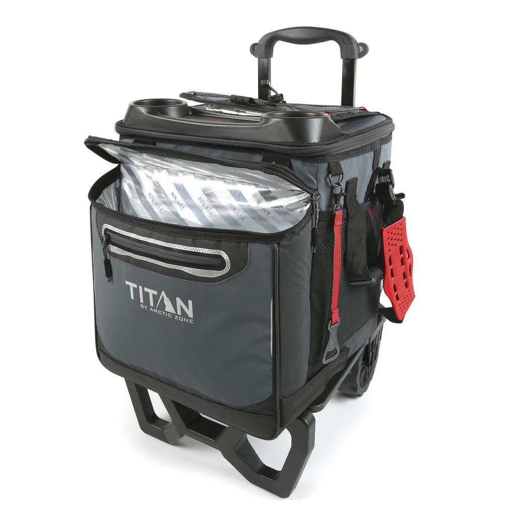 Arctic Zone 60 Can Rolling Cooler with A.T. Cart - Ice up to 3 Days. -456659 ebuystt