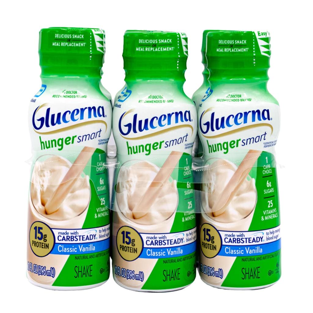 Glucerna Hunger Smart Nutritional Supplement Vanilla Flavor 6 Units/ 296 mL / 10 oz a unique blend of slow-release carbohydrates designed to help minimize blood sugar spikes in people with diabetes.-347564 EBUYSTT
