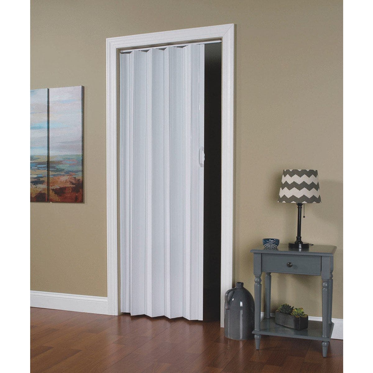 Mega Luxe PVC Accordion Folding Door, suitable for any room in your home or office, Unique Design Saves Space:- Fits opening of 36-inches wide by 80-inches high Mega