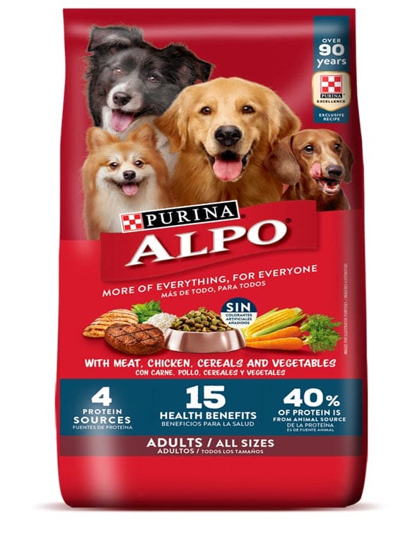 ALPO MEAT WITH VEGETABLES ADULT DRY DOG FOOD 4LB - AMWVA
