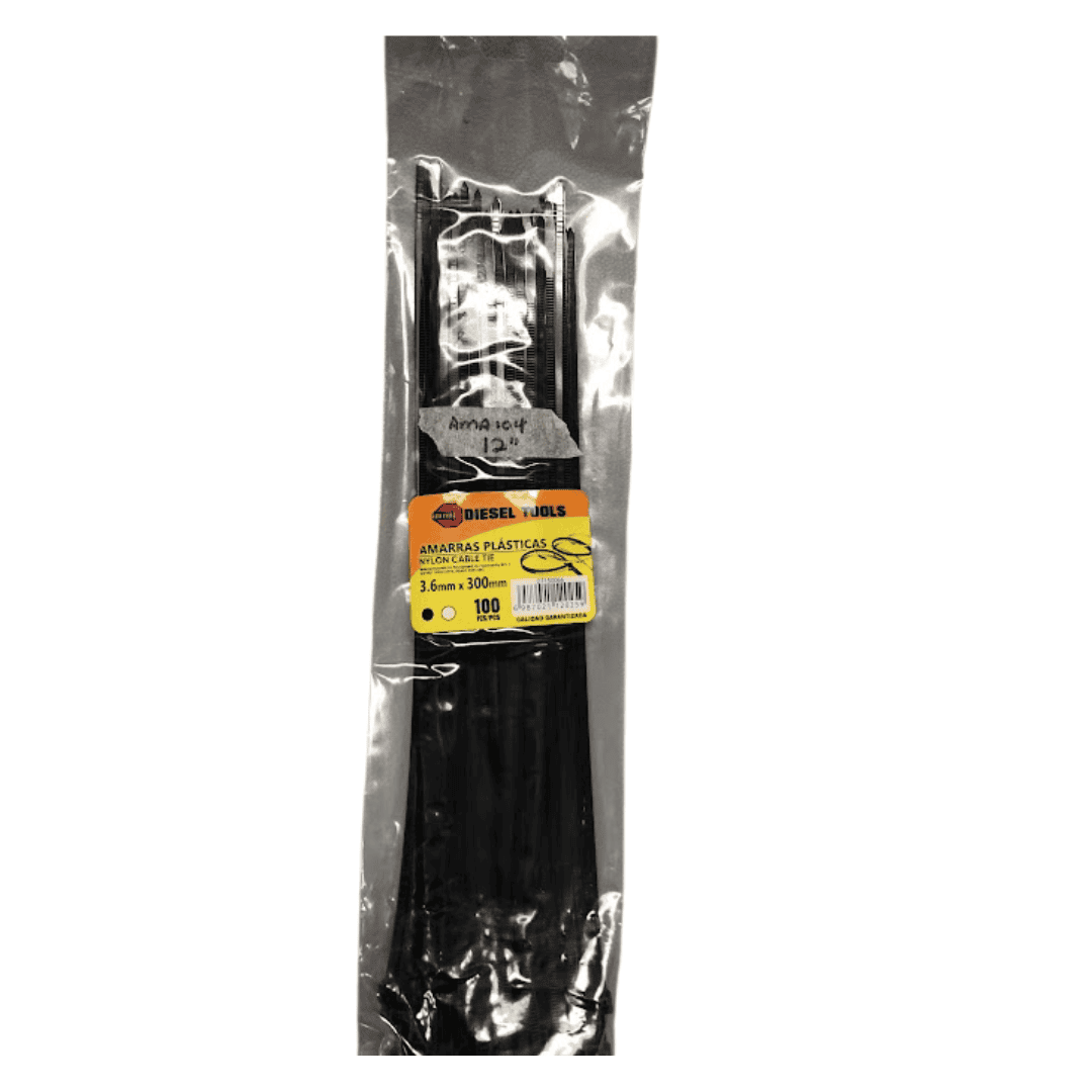 Diesel Tool Nylon Cable Tie Black 12 Inches - AMA104 Mega