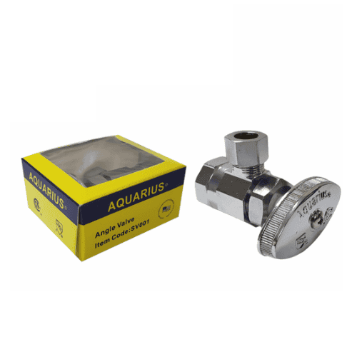 Aquarius Angle Valve, Heavy Duty, Chrome Finish, 1/2 Inch x 3/4 Inch - AQUA222 MEGA