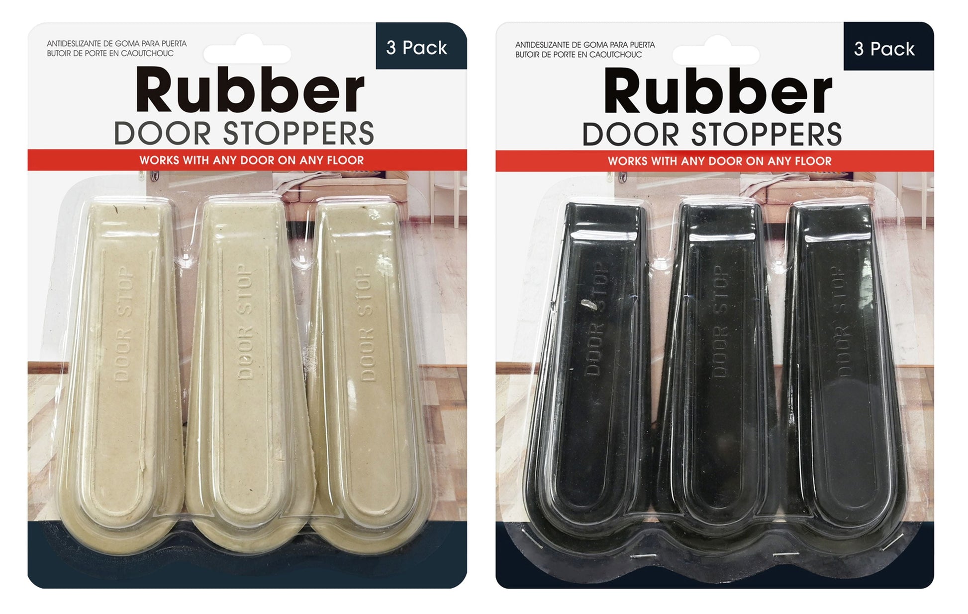DOOR STOPPER RUBBER 3PK 2ASST - BH0003 MEGA