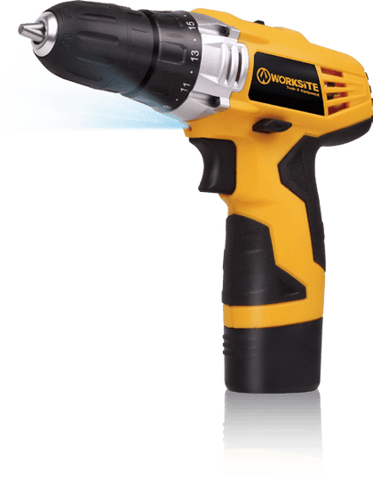 Worksite Cordless Drill & Screwdriver 12V DC Li-ion, 3/8inch (10mm), Max Torque, Optimized Shape Design for easy Control, Effective cooling Design for Longer Workloads, Simplified Design, easy to change Accessories and 2 Speed Function.- CD306