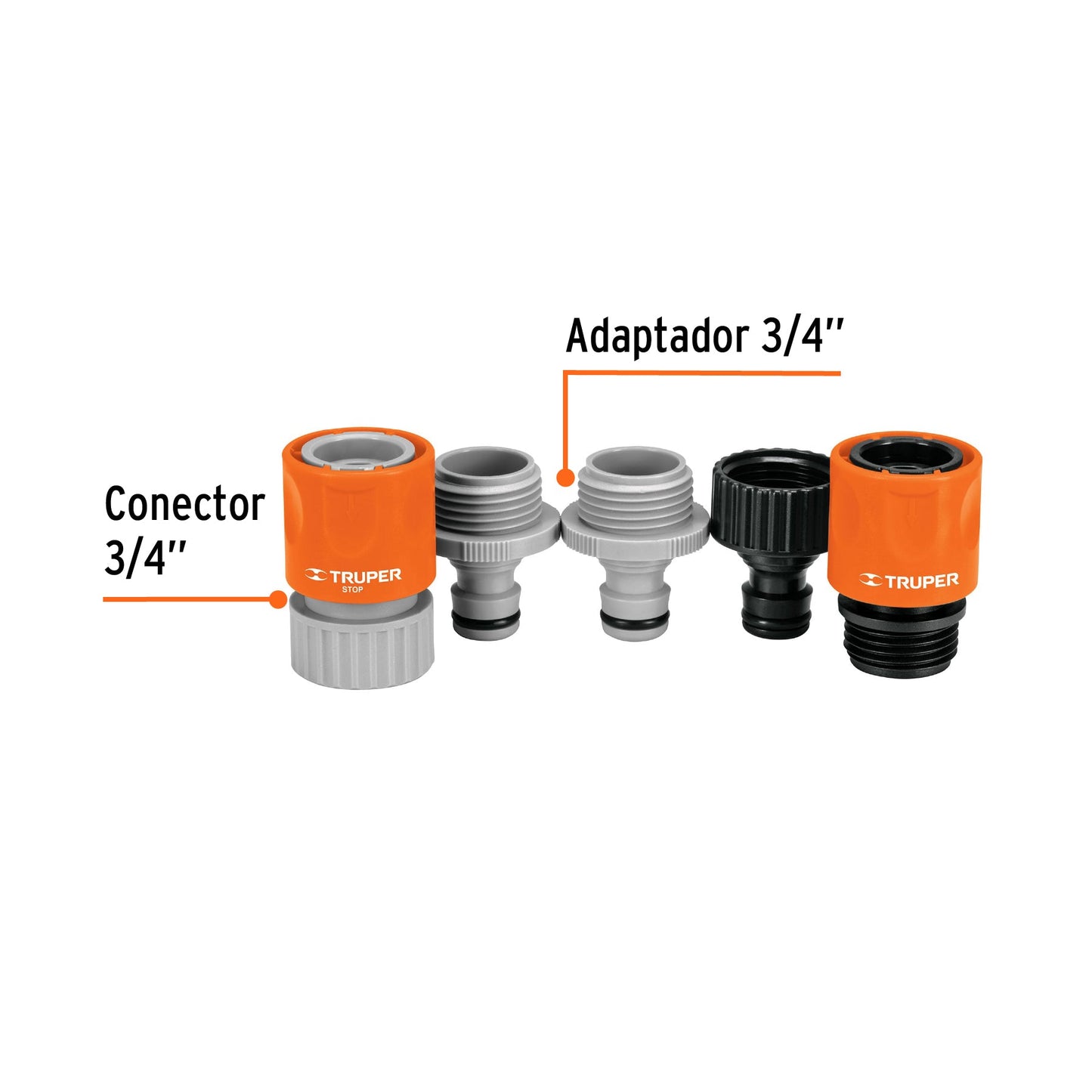 Truper 12728 3/4" Quick Click System Connectors Set 2- 12728 MEGA