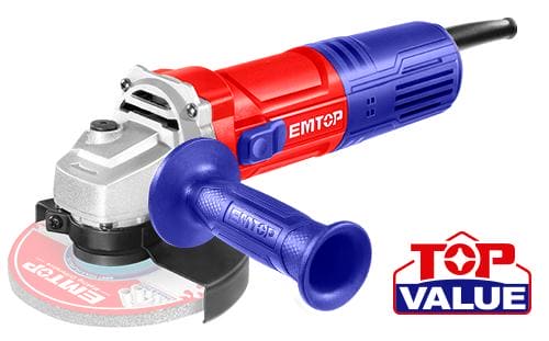 Emtop 4 1/2" Angle Grinder, 750W Powerful, Compact, Durable and Resiliant Angle Grinder for Everyday Use, 1100RPM- ULAGRO7581 MEGA