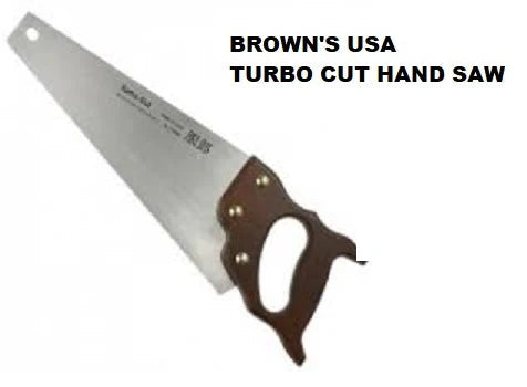 Brown Hand Saw 24 inches. 3 sided precision ground and induction hardened teeth for easy and perfect cutting mega