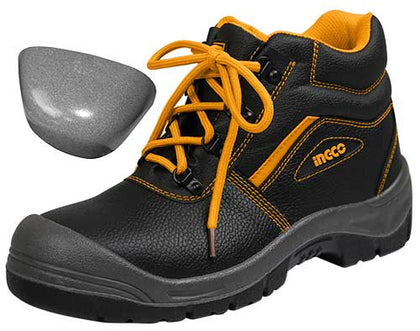 INGCO Safety Boots Sizes assortment Category of protective footwear - Steel toe cap Split leather upper Dual density PU sole - SSH04SB