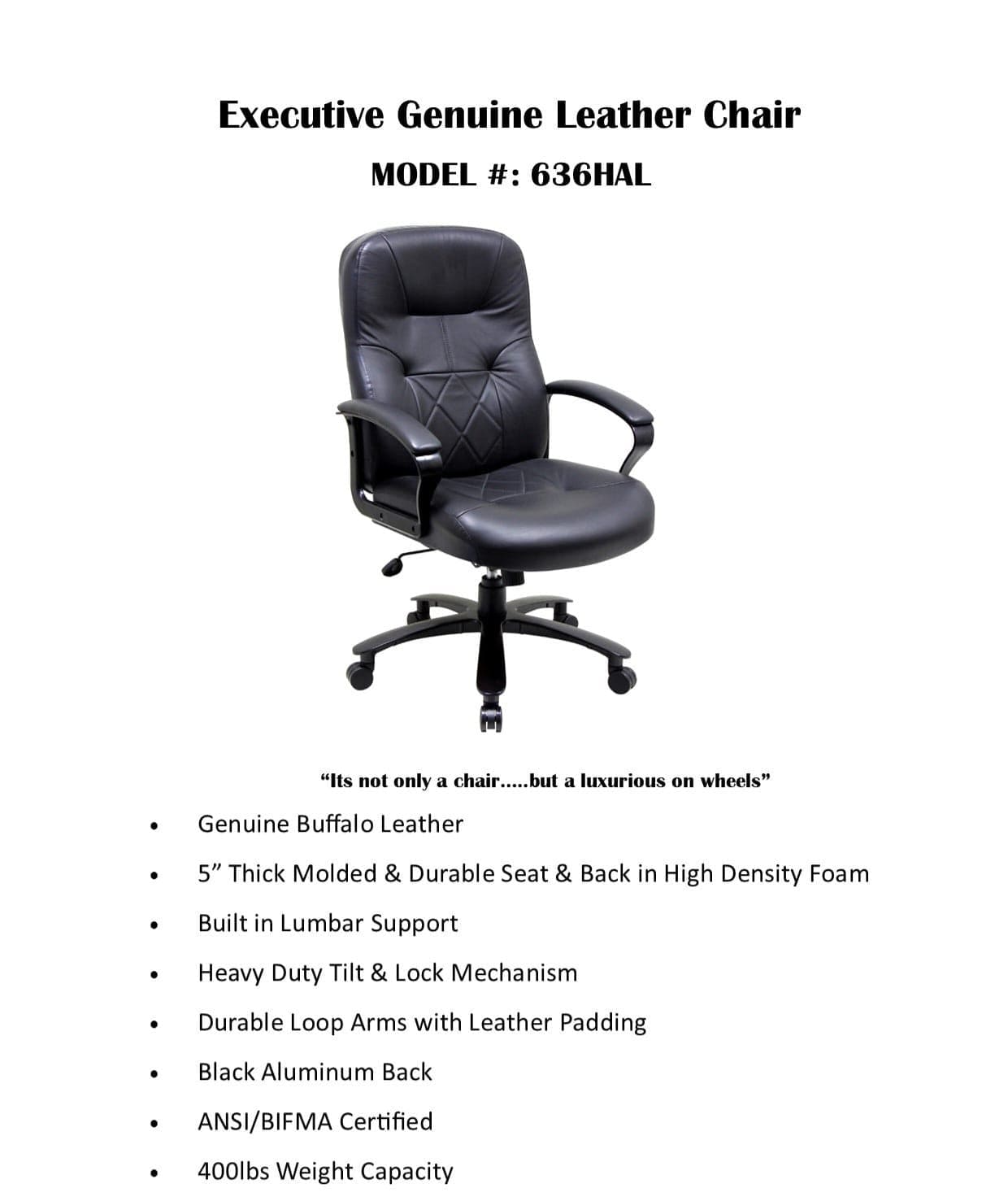 Executive Genuine Leather Chair-636HAL EBUYSTT