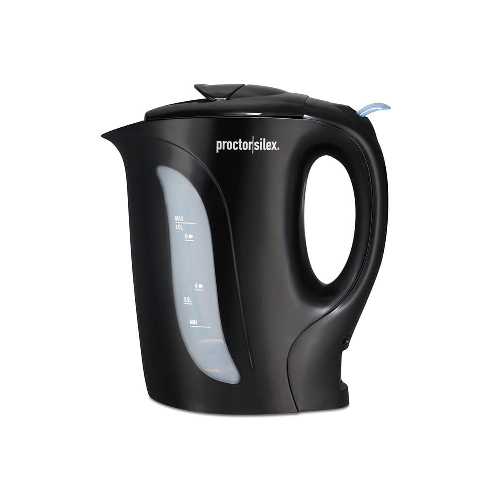 Proctor Silex Electric Tea Kettle, Water Boiler & Heater, 1L, Auto-Shutoff & Boil-Dry Protection, (Black) - K2071PS ebuystt