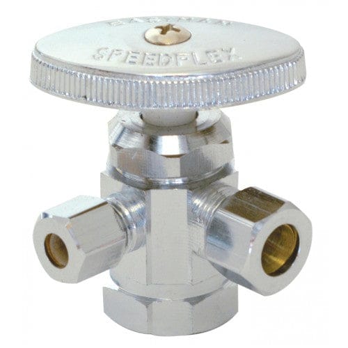 Three Way Angle Valve, Heavy Duty, Chrome Finish, 1/2 Inch x 1/2 Inch #300- EZF109 MEGA