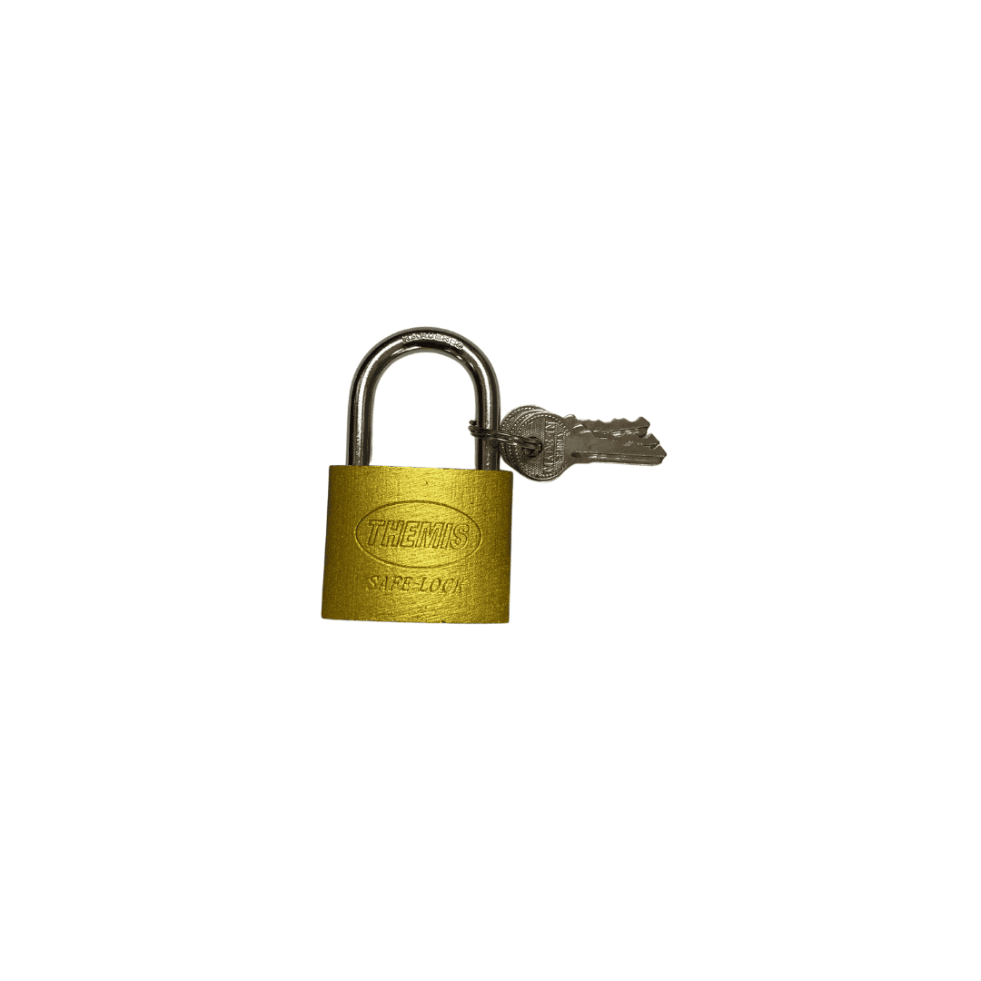 BRASS PADLOCK ON CARD 25/32/38/40/50/60 - 007027 mega
