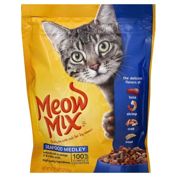 MEOW MIX DRY CAT FOOD SEAFOOD MEDLEY 18OZ - MMSM Pie's Variety Store