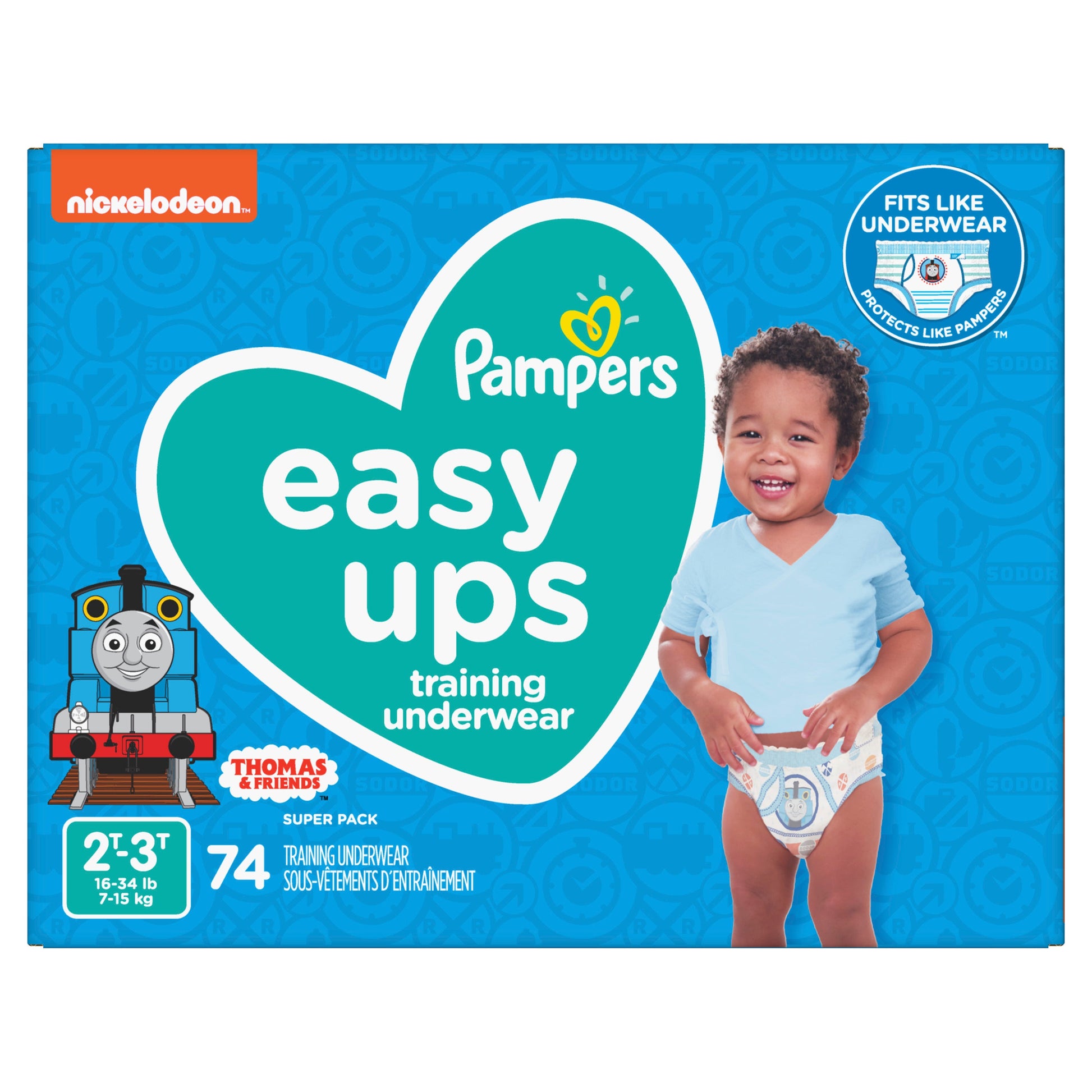 PAMPERS BABY EASY UP 2T3T SUPERBOY 74CT - PBEU2T3TSB Pie's Variety Store