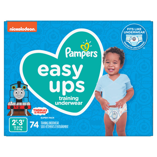 PAMPERS BABY EASY UP 2T3T SUPERBOY 74CT - PBEU2T3TSB Pie's Variety Store