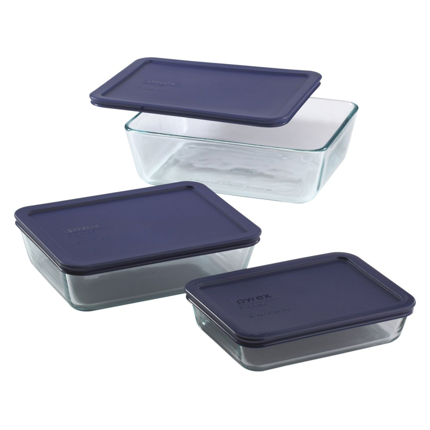Pyrex Simply Store 6-Piece Rectangular Glass Food Storage Set - 07116004023 Pie's Variety Store