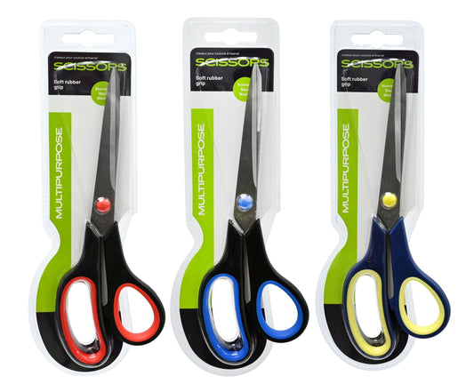 Scissors Rubber Grip  Large great for everyday use in your home office. - QH0040 MEGA