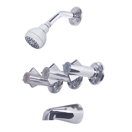 Sayco Tub and Shower Mixer 308, 3 valve mixer for tub and shower with head and diverter - BRGD001