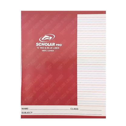 Scholar Pro Copy Book – Red and Blue Line ½″ Ruled Exercise Book - 70474100481 Pie's Variety Store