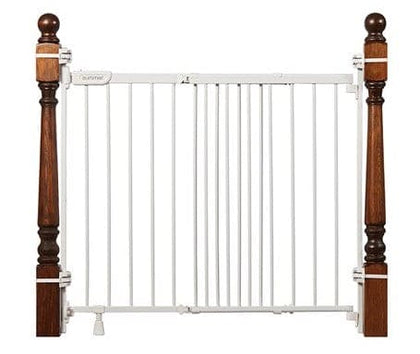 Metal Banister & Stairs Safety Gate, 2-in-1  Easy Swing Doorway and Hallway for Baby and Pet Gate with Extra-Wide Walk Thru Door and Threshold-Free Design- SUMMER-27903