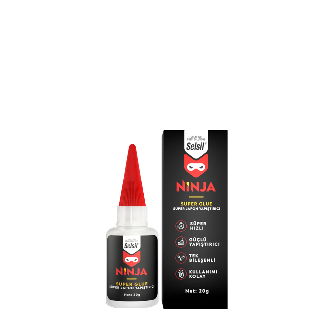 Ninja Super Glue 20g Can be used on rubber, plastic, metal, ceramic, leather, marble, and glass. - 404440 Mega
