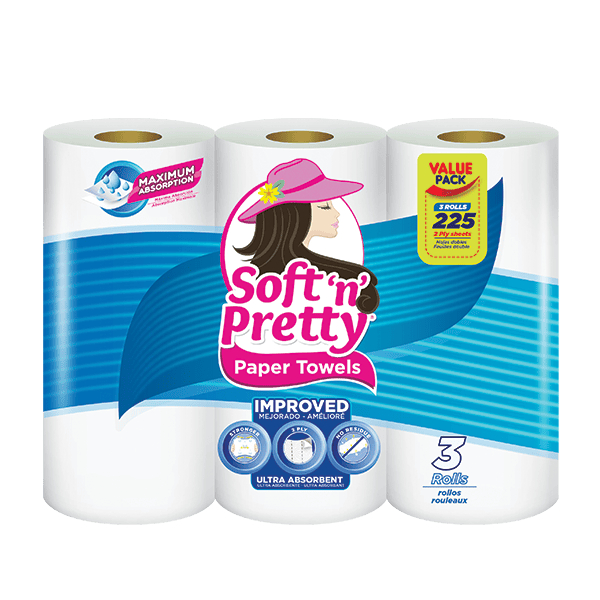 SOFT N PRETTY PAPER TOWEL VALUE PACK 3CT - SNPPTVP3CT Pie's Variety Store
