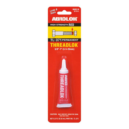 ABRO Threadlok Industrial-Grade Epoxy Resin Adhesive, Red, 6 ml, High Strength, Versatile, Easy to Use, Prevents Loosening, Ideal for Fasteners--TL371 ( MABR0015)