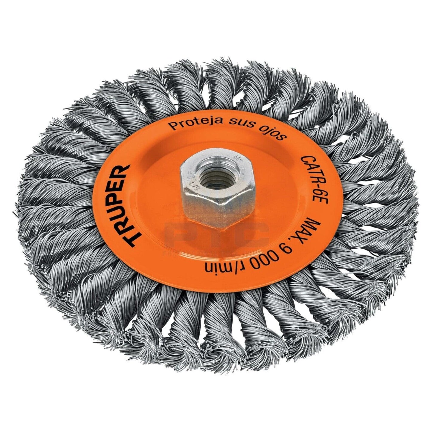 TRUPER CIRCULAR 5\8" WIRE WHEEL BRUSH Circular brush 6" braided wire, arbor 5/8"-11 STANDARD THREAD16MM- 17527 MEGA
