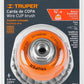 TRUPER Wire Cup Brush 14187 / CT-610 - 4" (102mm), 5/8-11, Fine Knotted Cup Brush - 14187 MEGA