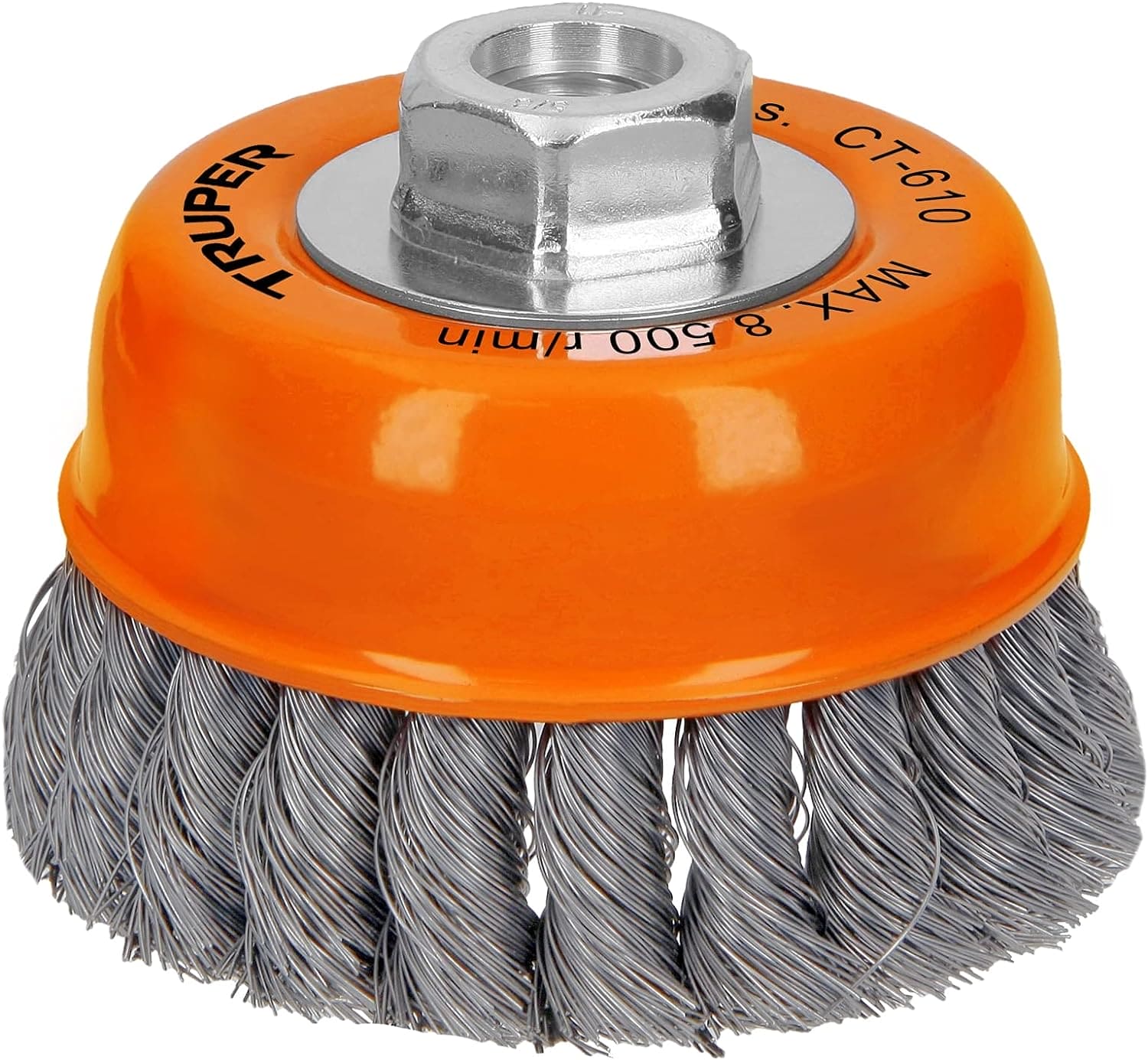 TRUPER Wire Cup Brush 14187 / CT-610 - 4" (102mm), 5/8-11, Fine Knotted Cup Brush - 14187 MEGA
