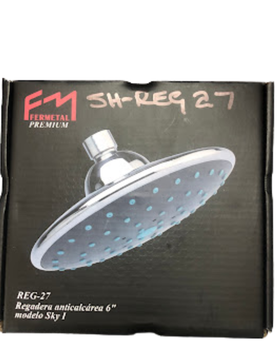 Fermetal Showerhead Fixed Round Grey 6 in.-SH-REG27 MEGA