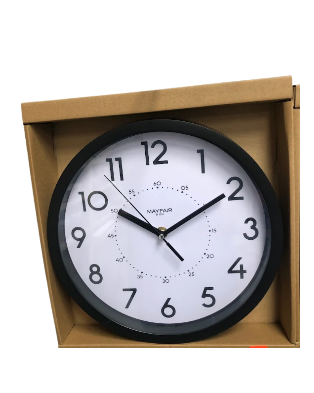 Wall Clock Analog 9.84 inches Modern Battery Operated for Bedroom Office Living Room Home Kitchen Bathroom Black/White -GW0143 Mega