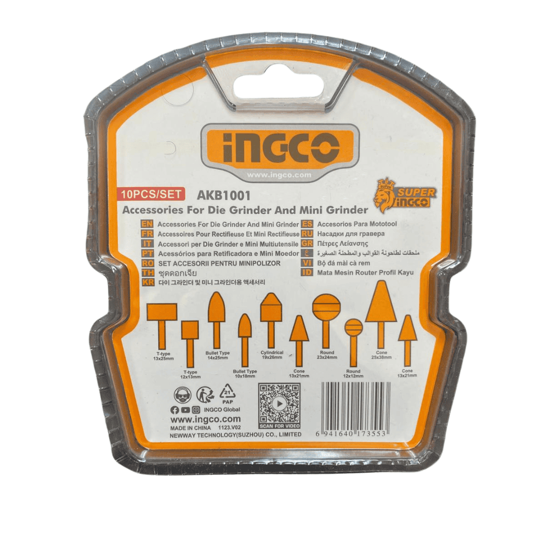 Ingco Grinder Accessories For Die Grinders And Mini Grinders 10Pcs - AKB1001 MEGA