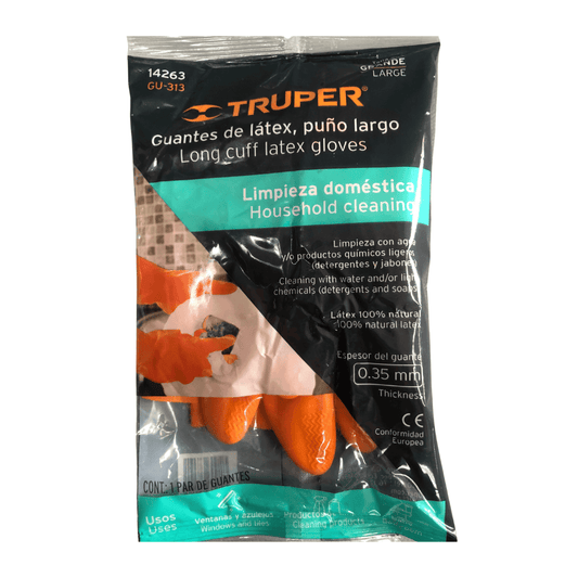 TRUPER LONG CUFF LATEX GLOVES - LARGE - 14263 ebuystt