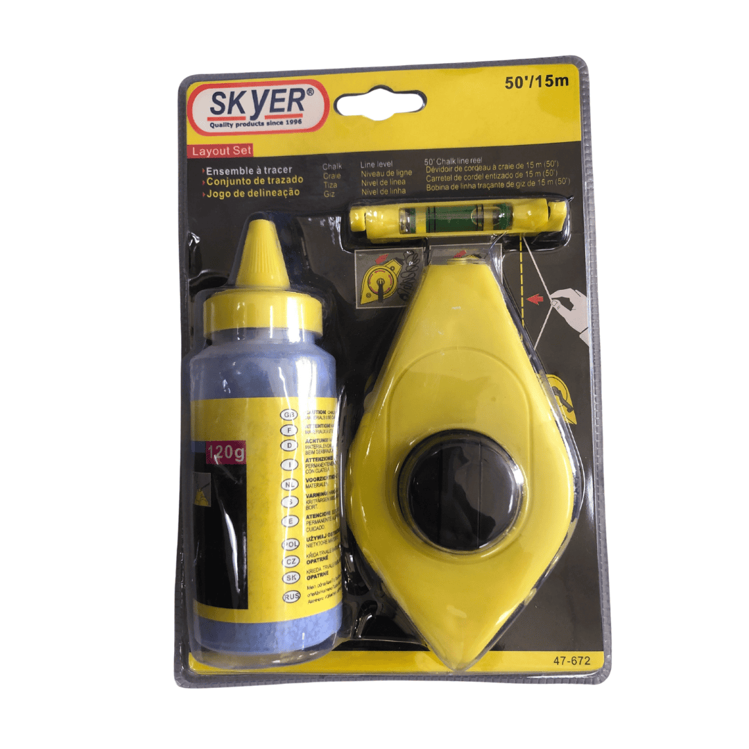 CHALK LINE 50 FOOT WITH CHALK & LINE LEVEL- 47-672 Mega