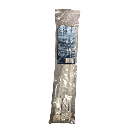 Fulgore Plastic Cable Ties (White) - These Zip Ties bundles your cables and wires together to keep them organized and prevent damage (10pcs) - FU1392 MEGA
