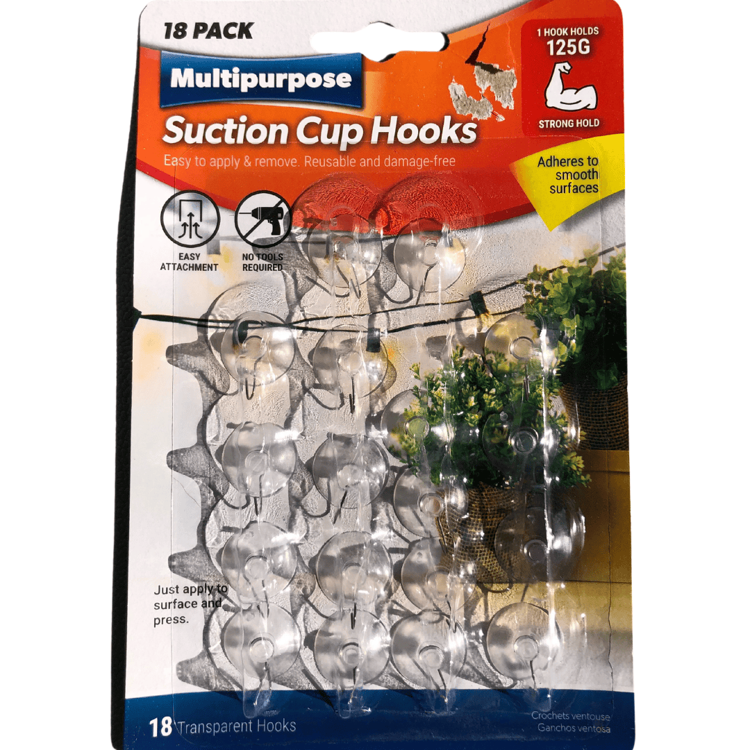 Multipurpose Suction Cup Hooks Size 1 Inch 18 pcs in pack- HY0285 ebuystt