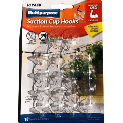 Multipurpose Suction Cup Hooks Size 1 Inch 18 pcs in pack- HY0285 ebuystt