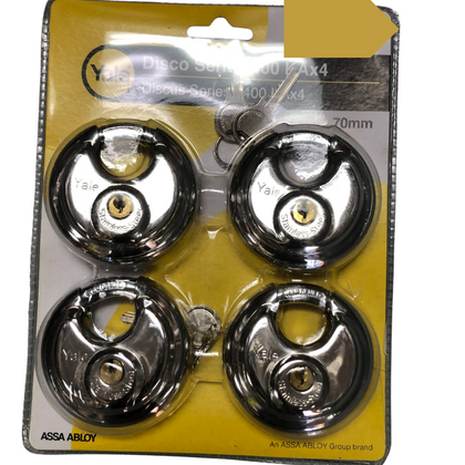 Yale 4x 70mm Essential Discus Padlocks-0010722