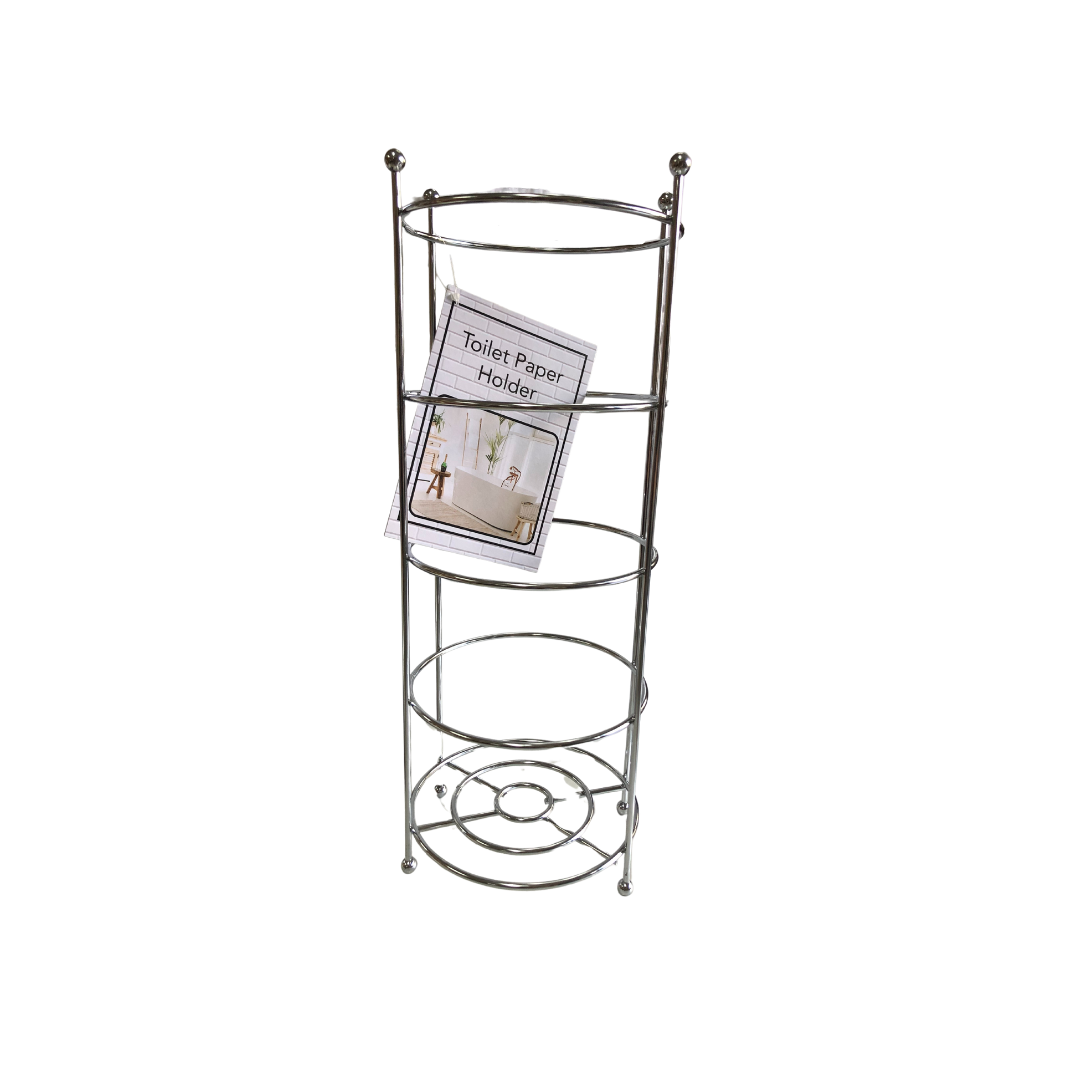 Toilet Paper Holder 3 Roll Chrome (with Reserve Function), Free-Standing Stainless Steel Stand for Bathroom &amp; Toilet Spare Rolls Storage.-EW187 EBUYSTT