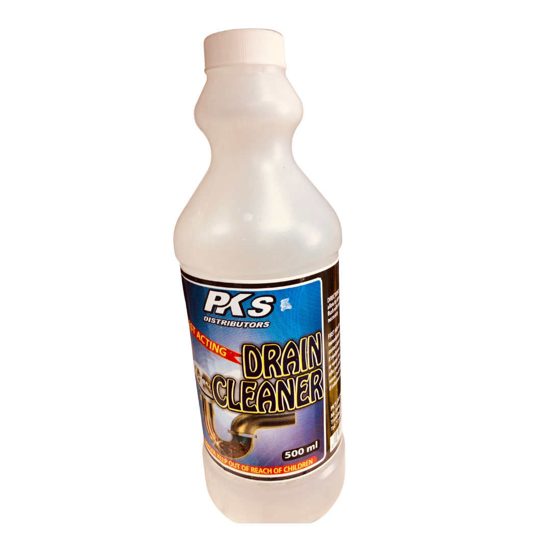 PKS Distributors Drain Cleaner For clearing clogs in sinks, drains, pipes.- 500 ML MEGA