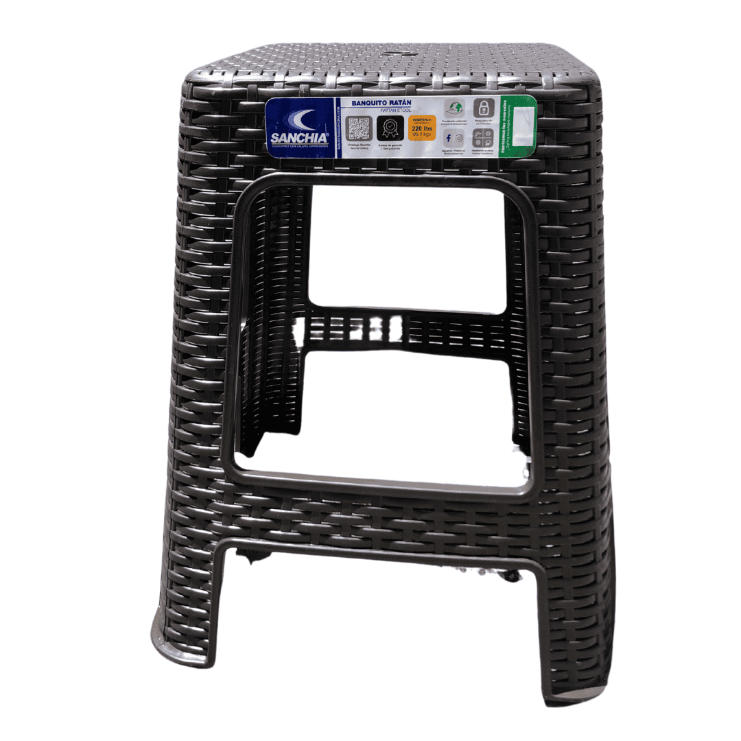 Rattan Stool, The perfect backyard addition, Built-in footrests will also ensure hours of comfortable lounging  Brown- 20016337 MEGA