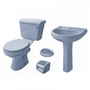 Victory 4 Pcs Toilet Set includes Face basin and Pedestal soap dish and Tissue holder, Lever and Seat. Blue in Color, Durable, Elegant Finish P-Trap - CHIA153