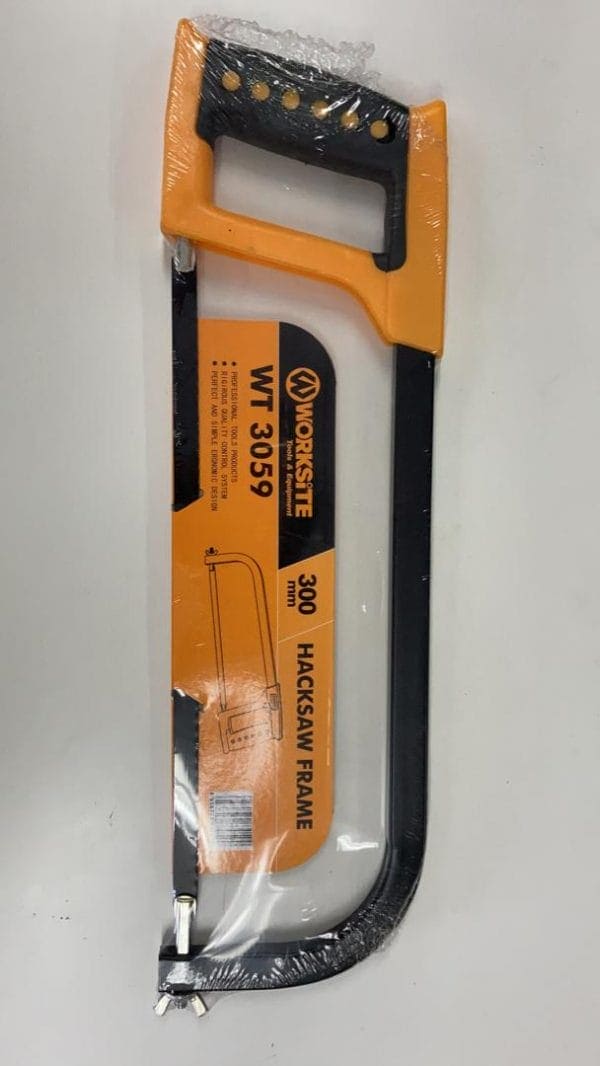 Worksite Hacksaw Frame 12 inches (300mm) Adjustable Hacksaw for Cutting Wood, PVC Pipes, Steel Pipes, Carpentry, Woodworking, Ideal for indoor DIY work etc. WT3060 Worksite Hand Tools