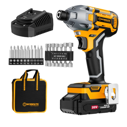 WORKSITE Brushless Cordless Impact Wrench 1/2 Inch 20V High Torque 4.0Ah Battery 280 ft-lbs(380 Nm) Impact Gun Tools No.CIW336