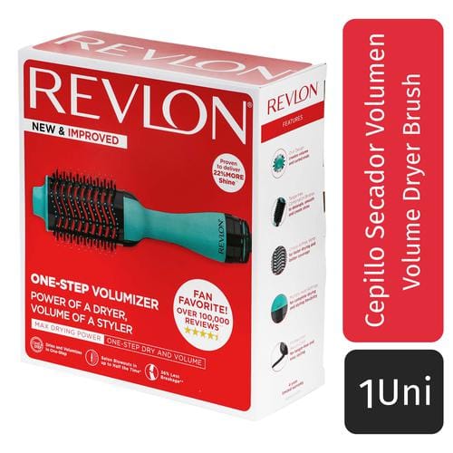 Revlon Hair Dryer and Volumizer Enhanced Hair Dryer and Hot Air Brush -  The ergonomic oval design is comfortable to use and allows for better finishes while looking fresh and stylish - 419695