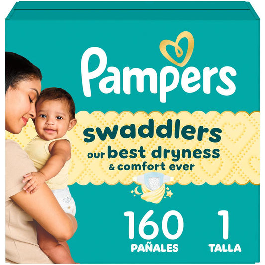 Pampers Hypoallergenic Baby Diapers Swaddlers Size 1 / 160 Units 476481 Ebuystt
