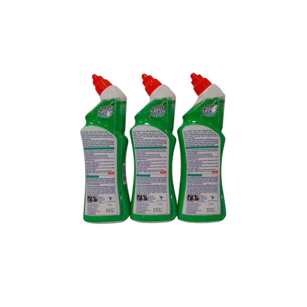Harpic Active Fresh 3 Units / 750 mL / 25.3 oz toilet cleaner that brings you long-lasting freshness with a refreshing fragrance of fresh mountain pine active-423485 dayana sifontes